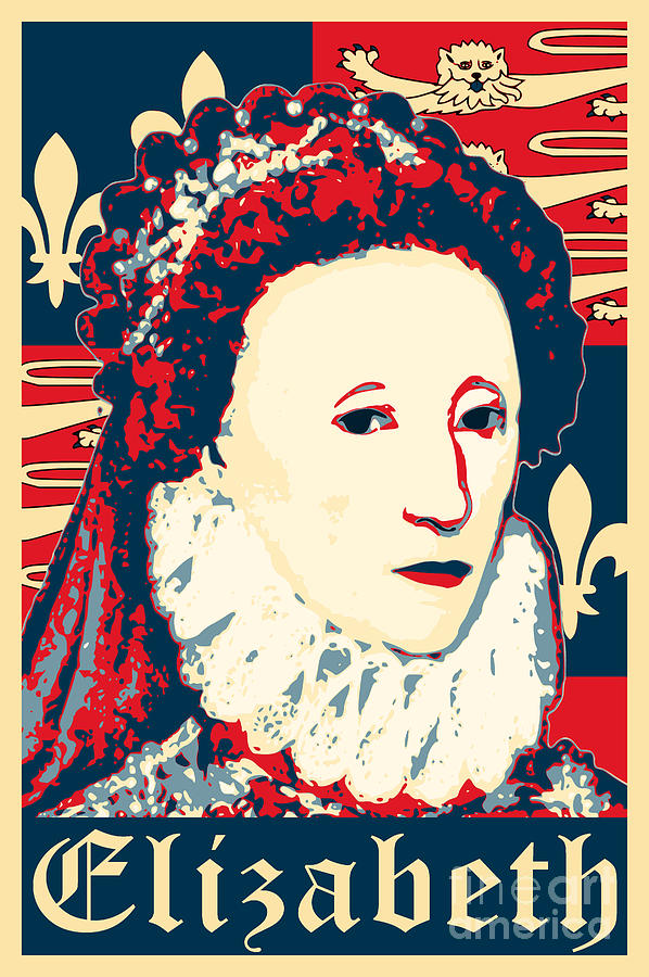 Elizabeth Queen Of England Propaganda Poster Pop Art Digital Art by ...