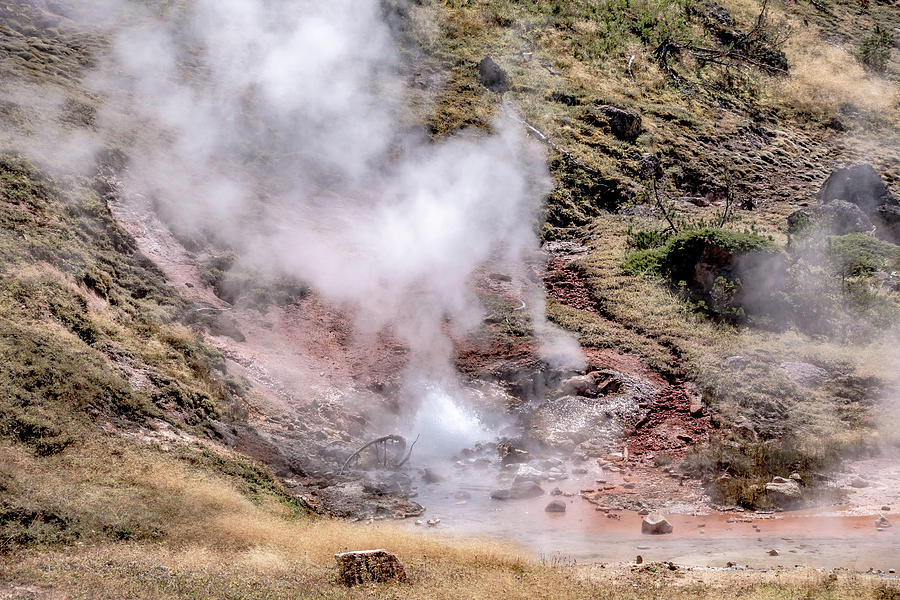 Eruption of Old Faithful geyser at Yellowstone Nationl park #3 Photograph by Alex Grichenko