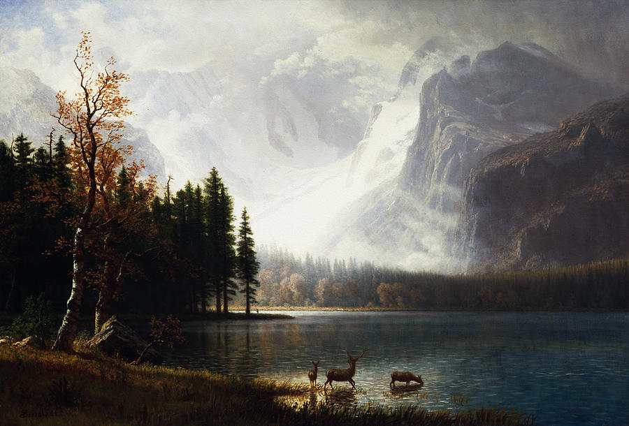 Albert Bierstadt  Painting - Estes Park, Colorado, Whytes Lake  #3 by Alexander Ivanov