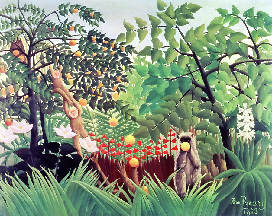 Henri Rousseau Painting - Exotic Landscape by Henri Rousseau by Mango Art