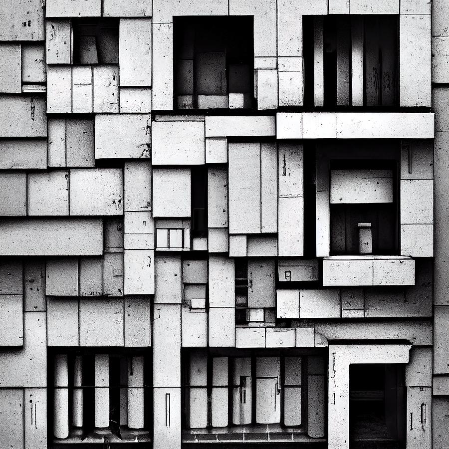 Facade B/w Digital Art By Vitaliy Lytvyn - Fine Art America