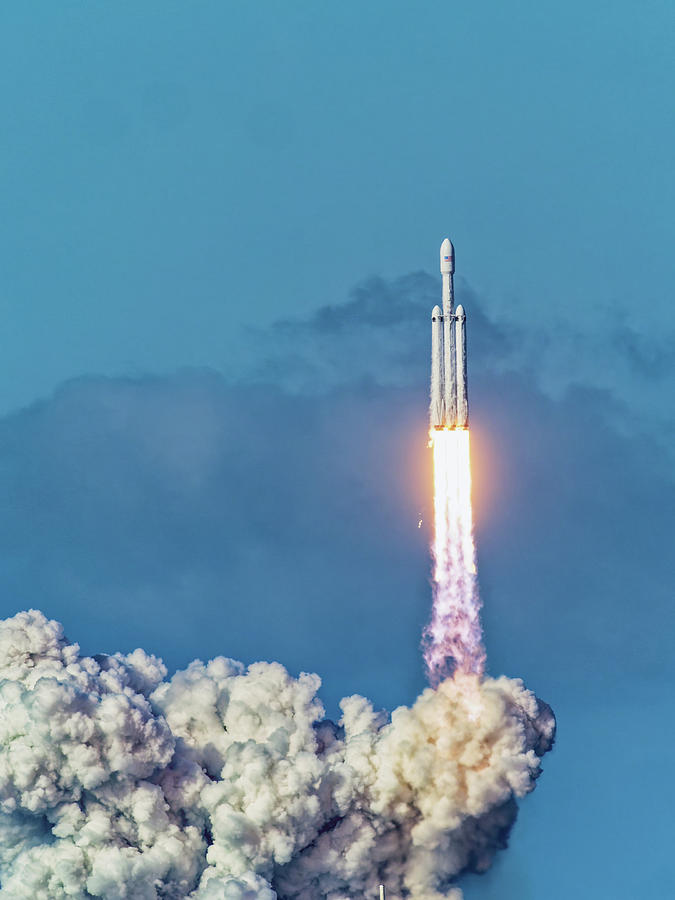 Falcon Heavy Test Flight #3 Photograph by Ron Dubin