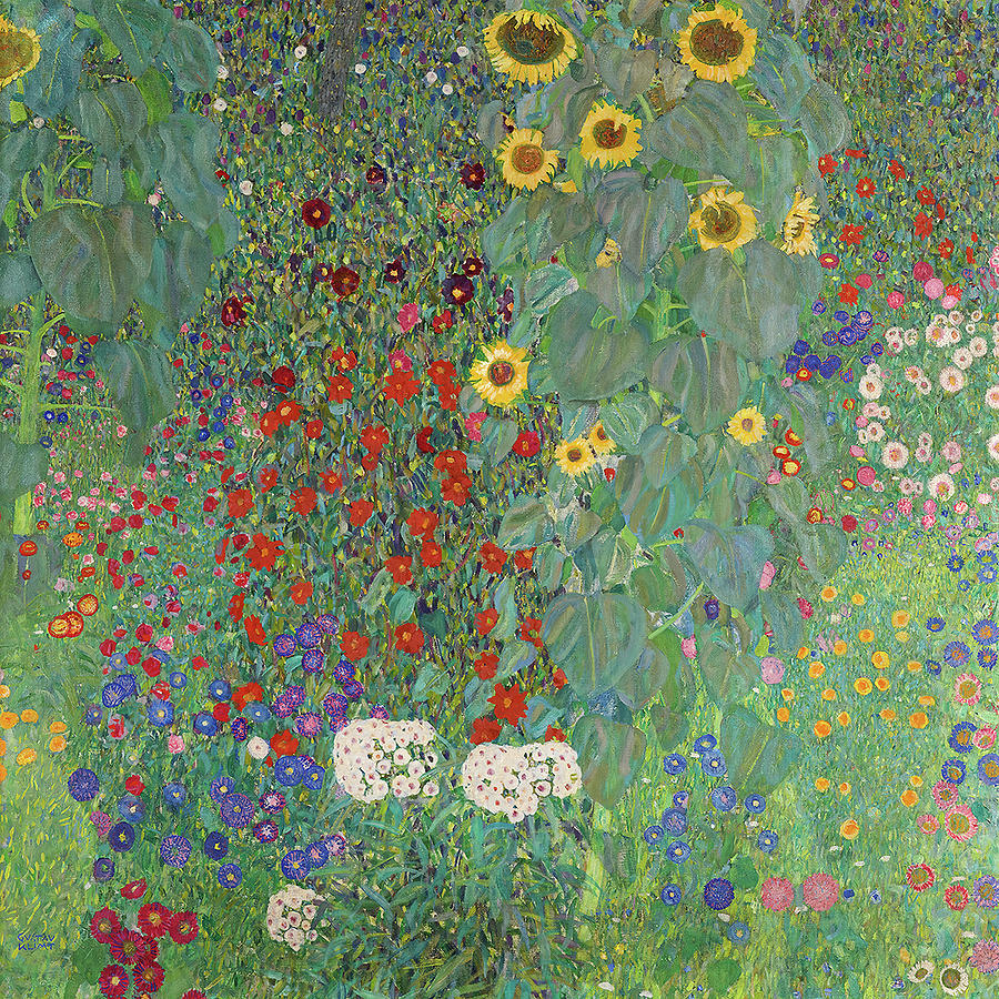 Gustav Klimt Painting - Farm Garden with Flowers #3 by Murellos Design