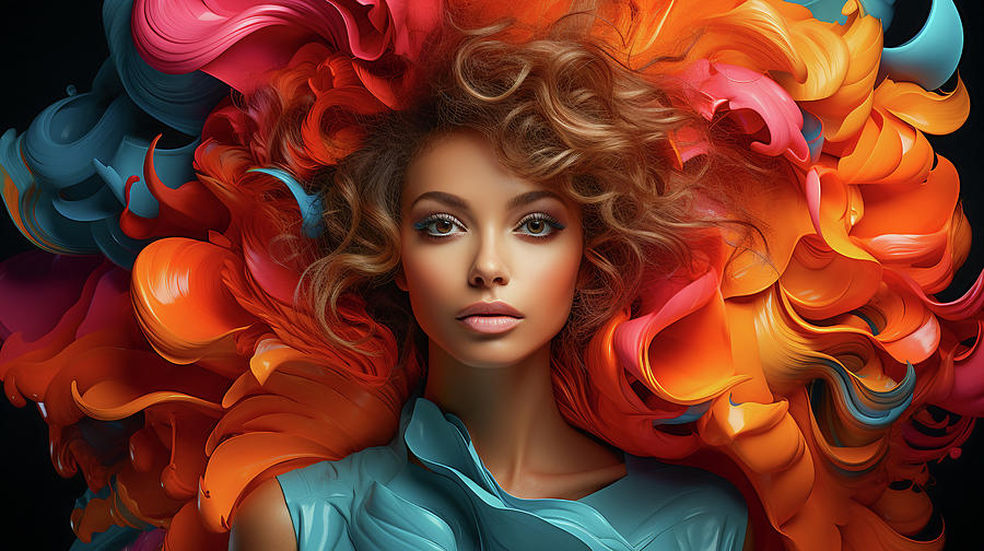 Fashion Art Portrait. Beauty Model Girl #4 Digital Art by Ewa Art ...