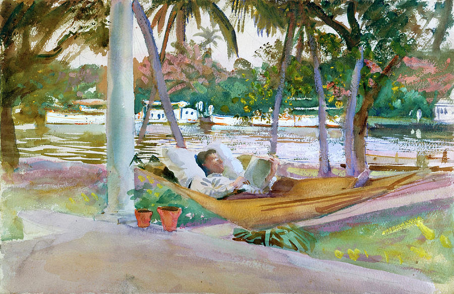 Figure in Hammock, Florida #5 Painting by John Singer Sargent