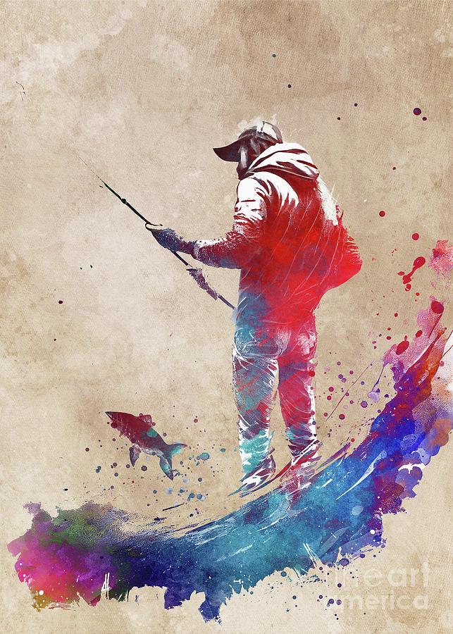 Fishing sport art #fishing #3 Digital Art by Justyna Jaszke JBJart
