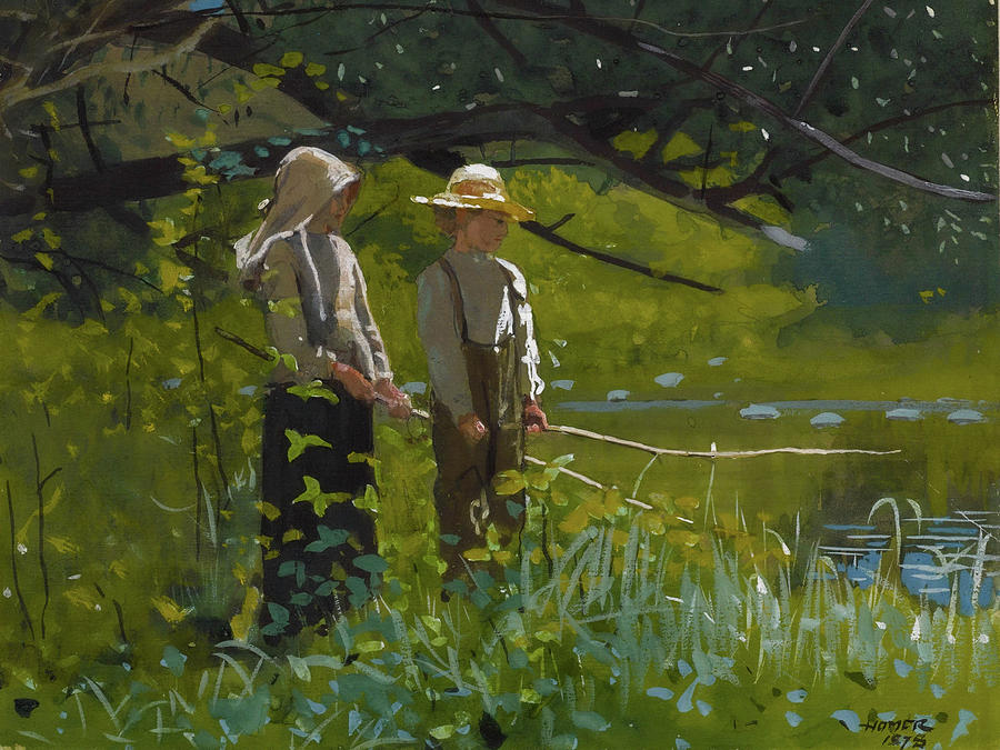 Landscape Painting - Fishing #3 by Winslow Homer