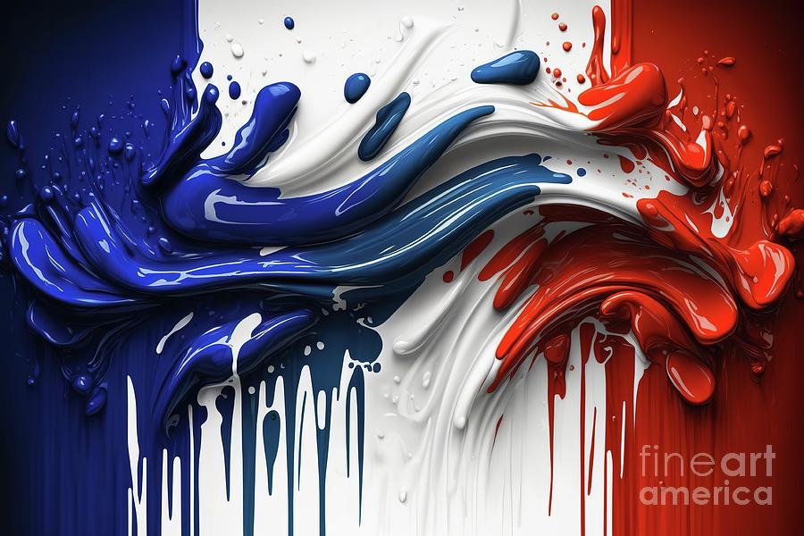 Flag of France, modern design with acrylic paint. Ai generated #3 Photograph by Joaquin Corbalan