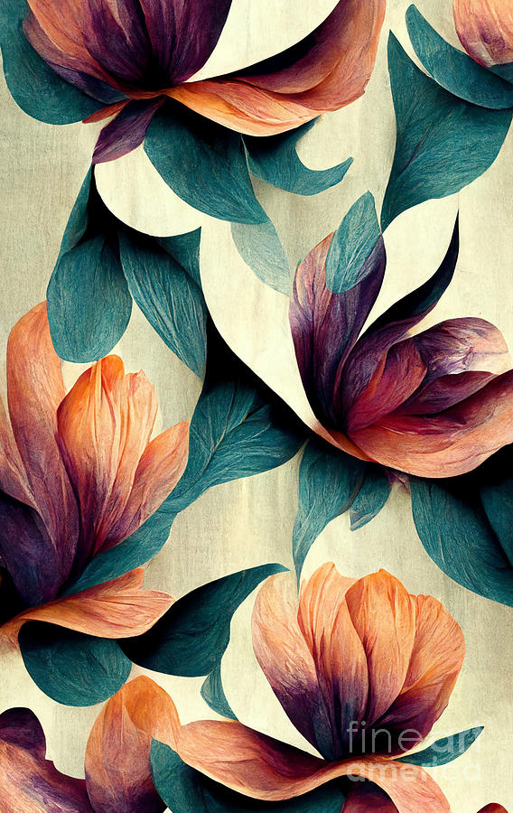 Flower Digital Art - Floral gradients #3 by Sabantha