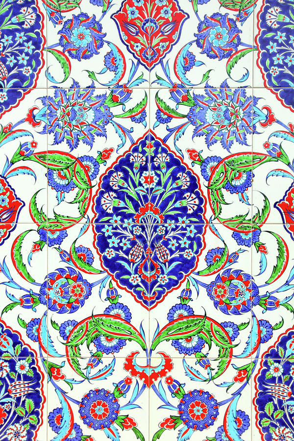 Floral Ornament On Tiles #3 Painting by Mikhail Kokhanchikov
