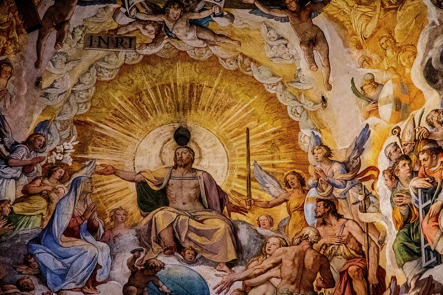 Jesus Christ Photograph - Florence Cathedral Ceiling Detail #3 by Jean Haynes