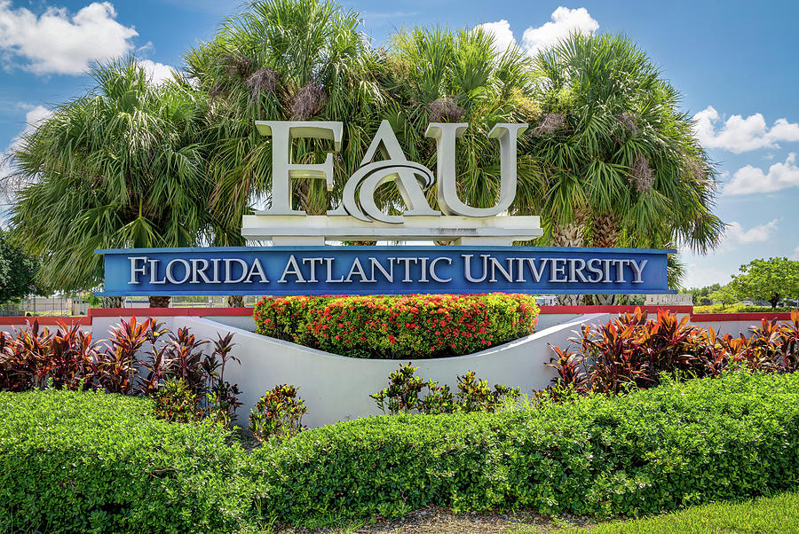 Florida Atlantic University Entrance and Trademark Logo Photograph by