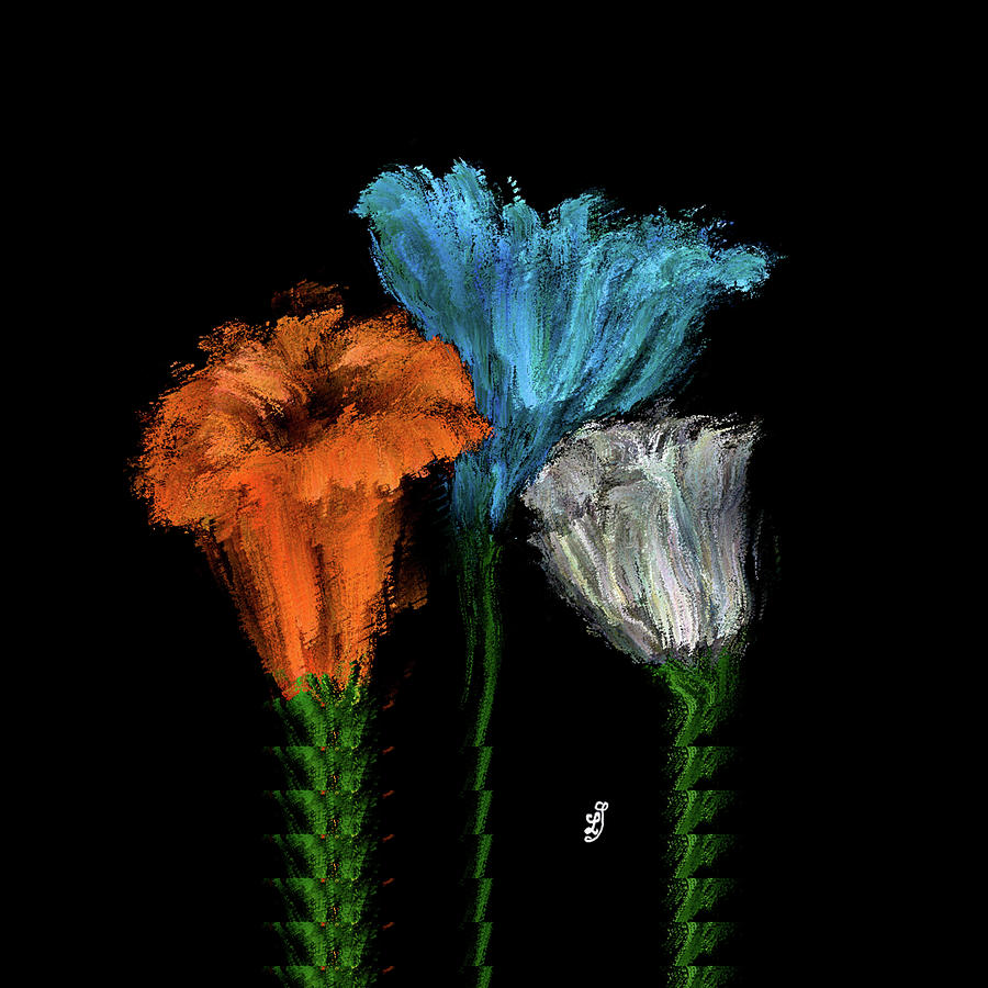 3 Flowers #k0 Digital Art