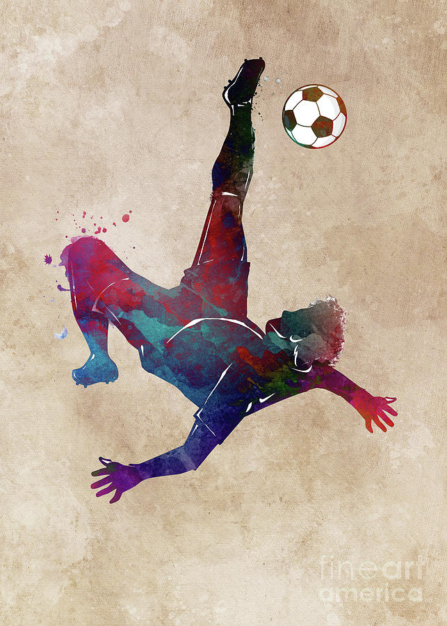 Football player sport art #football #soccer #3 Digital Art by Justyna Jaszke JBJart