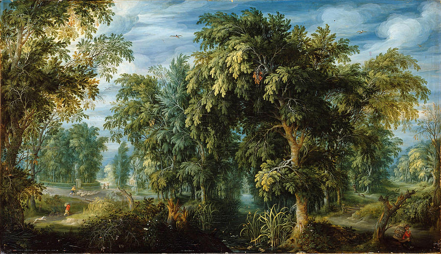 Forest landscape #3 Painting by Alexander Keirincx Forest landscape #3 Painting by Alexander Keirincx