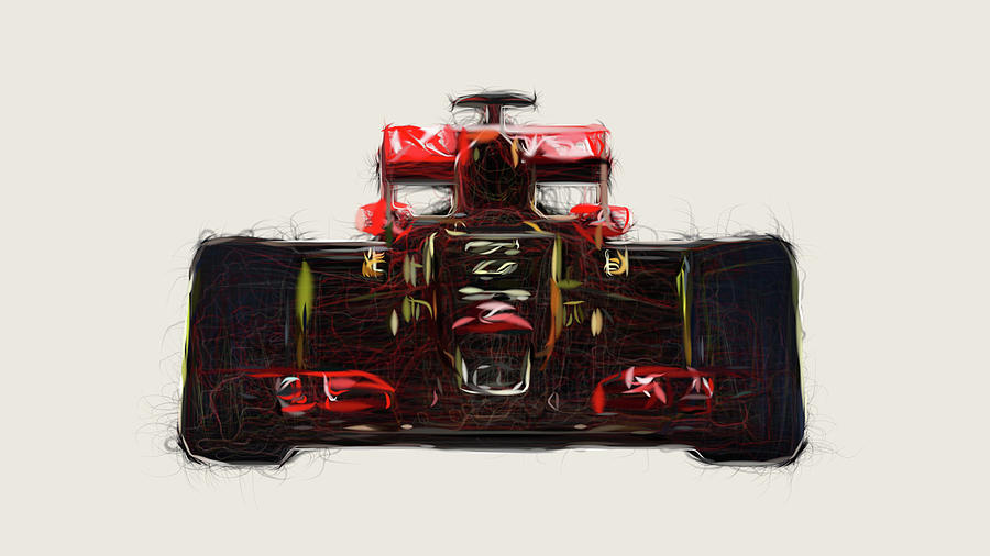 Formula1 Lotus E23 Car Drawing Digital Art by CarsToon Concept - Pixels