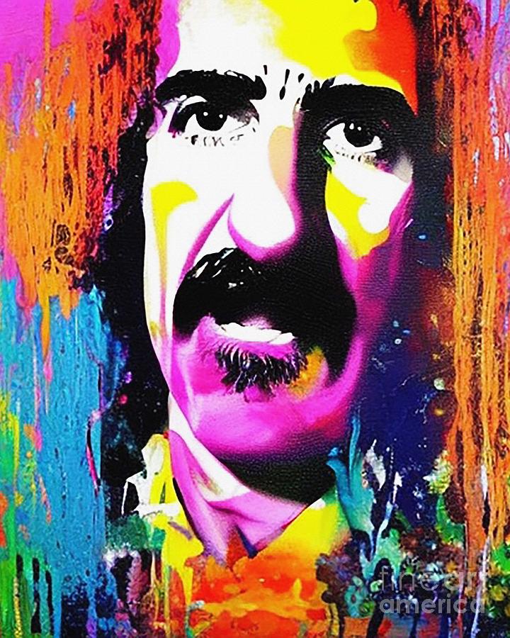 Frank Zappa Abstract Art Mixed Media by Lisa Von - Fine Art America