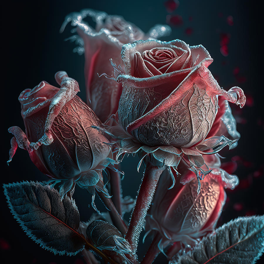 Frozen Roses Digital Art By William Ernst - Fine Art America