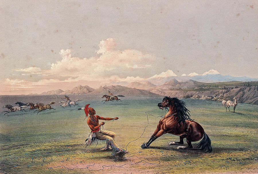 George Catlin 1796 1872 Catlin S North American Indian Portfolio Hunting Scenes And Amusements Of Th Painting