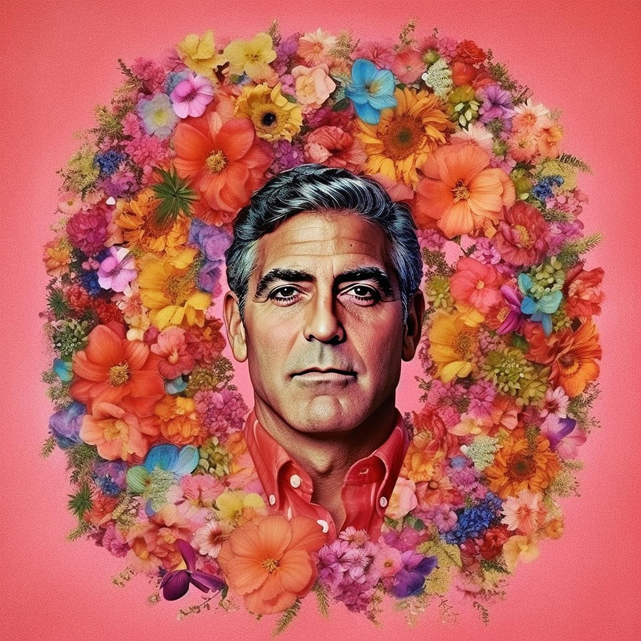 George  Clooney  As  Portrait  Of  Man  By Asar Studios Painting