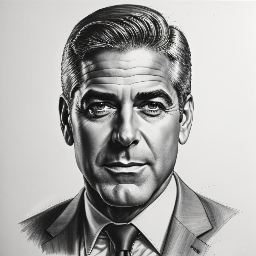 George Clooney Digital Art By Bob Smerecki Fine Art America 8469