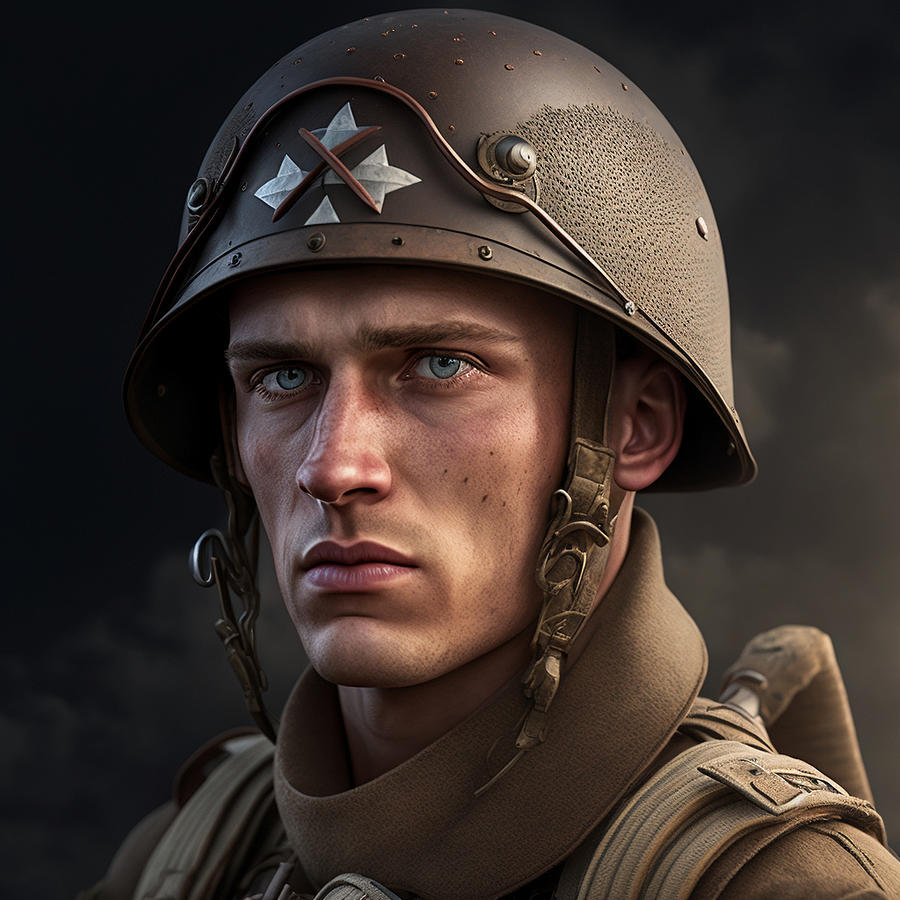 german world war two soldier wearing german hel by Asar Studios ...