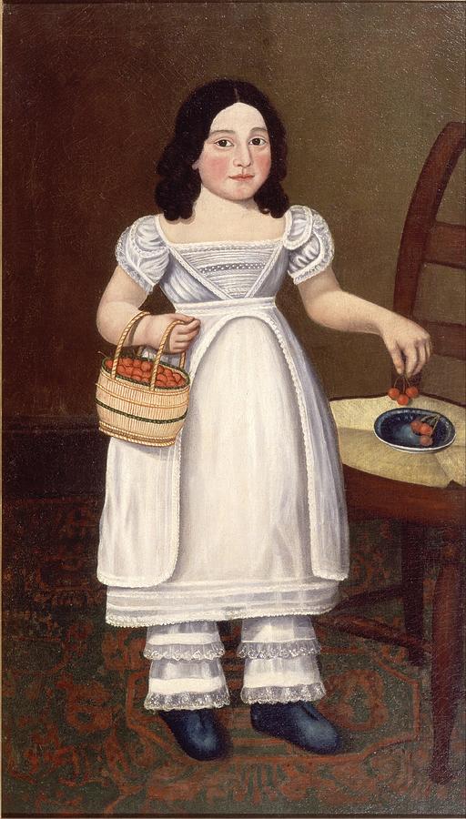 Girl in White With Cherries Painting by Micah Williams | Fine Art America