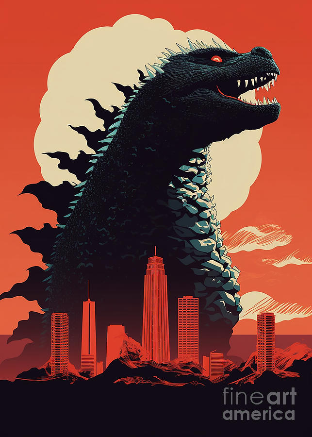 Godzilla King of Monster Movie Poster Digital Art by Hha - Fine Art America