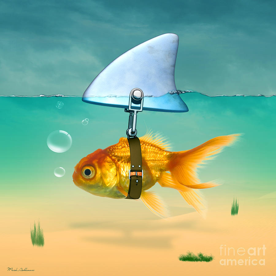 Goldfish Digital Art - Gold Fish  by Mark Ashkenazi