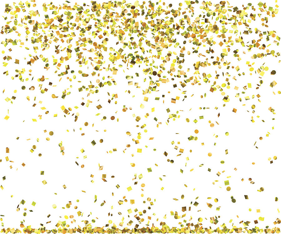 Golden confetti #3 Drawing by Mfto