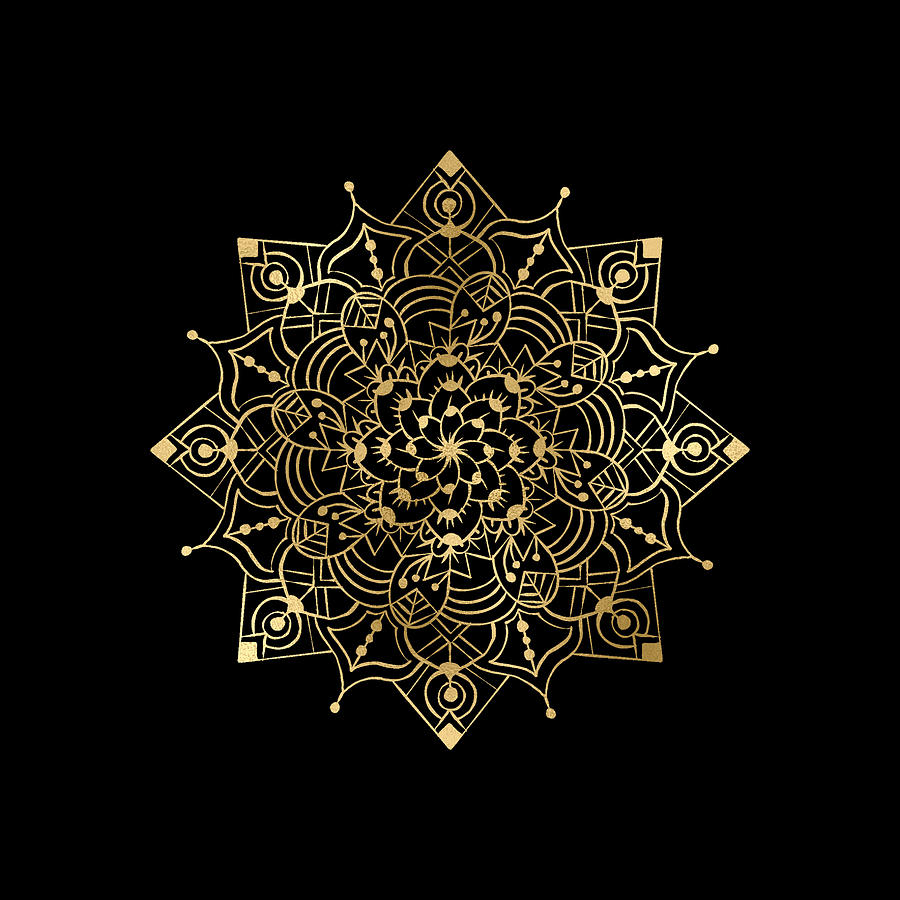 Golden Mandala Digital Art by Sambel Pedes