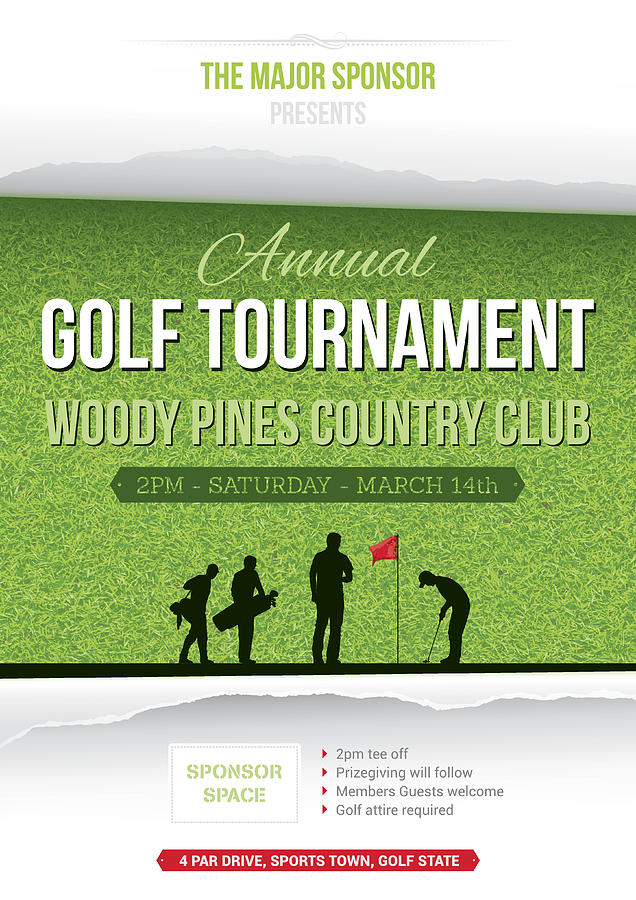 Golf tournament poster #3 Drawing by Enjoynz