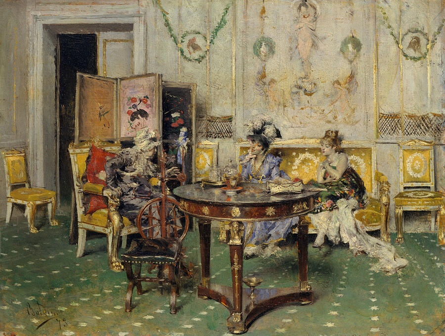 Italian Painters Painting - Gossip 3 by Giovanni Boldini Italian Painters Painting - Gossip 3 by Giovanni Boldini