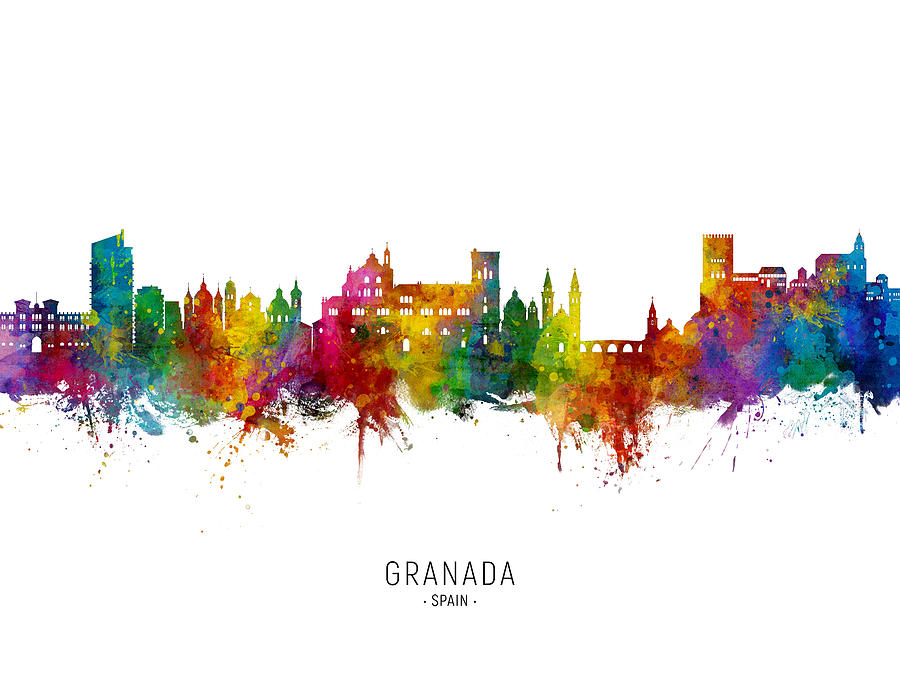 Granada Spain Skyline #3 Digital Art by Michael Tompsett