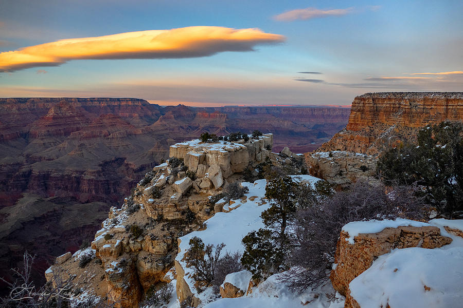 Grand Canyon Winter View  #3 Photograph by Geno Lee