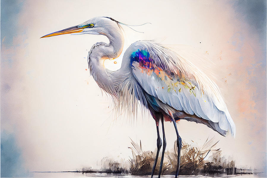 Great White Heron Ardea Occidentalis in a Jack by Asar Studios Painting ...