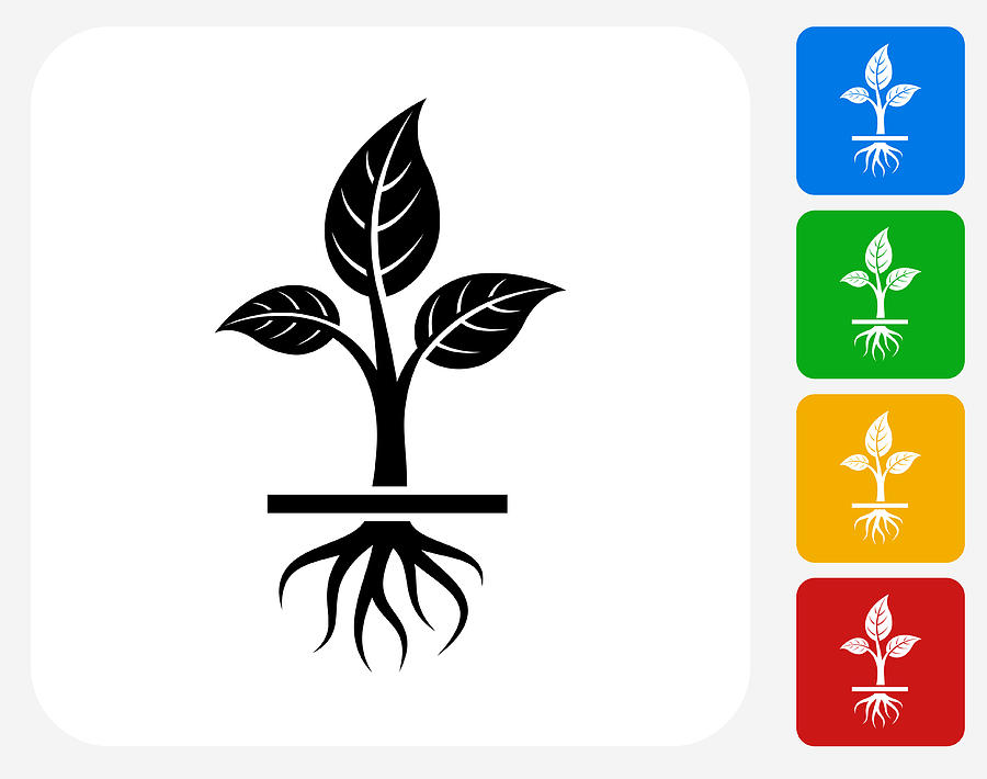 Growing Plant Icon Flat Graphic Design #3 Drawing by Bubaone
