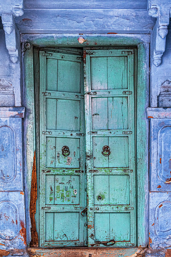 Grungy Wooden Double Doors Photograph