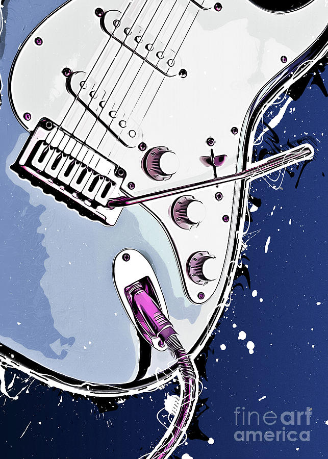 Guitar music art #guitar #music  #3 Digital Art by Justyna Jaszke JBJart