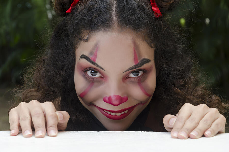 Halloween evil clown creative makeup #3 Photograph by Elizabeth Fernandez