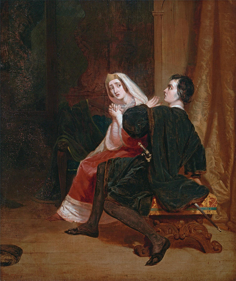 Hamlet and his Mother, The Closet Scene #4 Painting by Richard Dadd