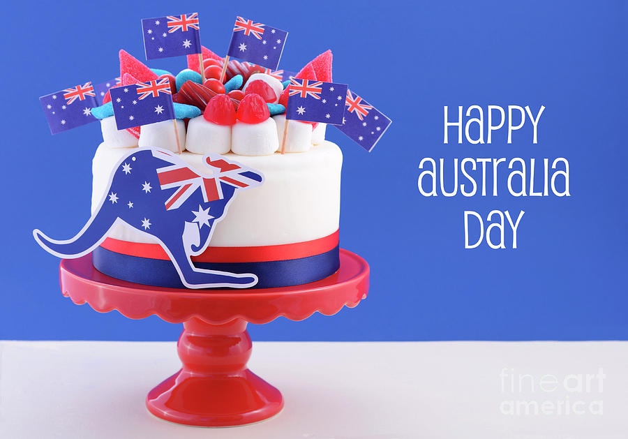 Happy Australia Day celebration cake #3 Photograph by Milleflore Images