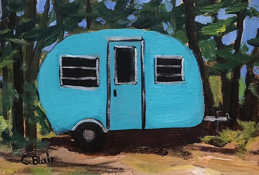 Happy Camper Original Acrylic Canvas Painting