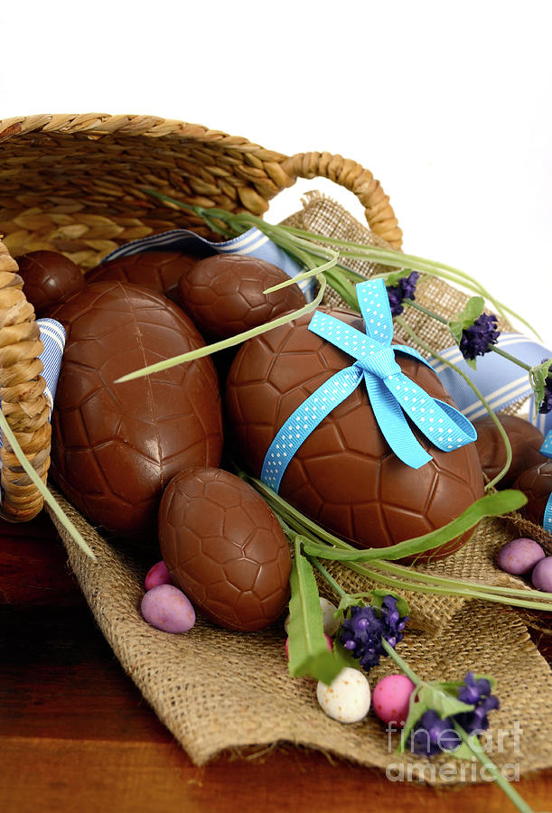 Happy Easter chocolate eggs  #3 Photograph by Milleflore Images