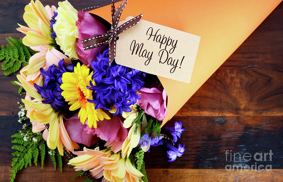 Happy May Day traditional gift of Spring Flowers.  #3 Photograph by Milleflore Images