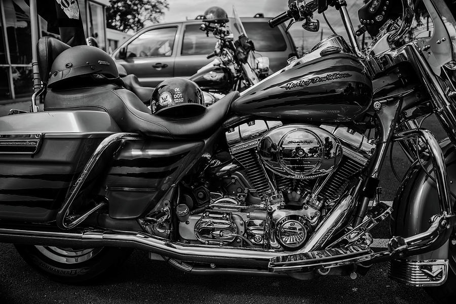 Harley-Davidson in Black and White #3 Photograph by Alan Goldberg
