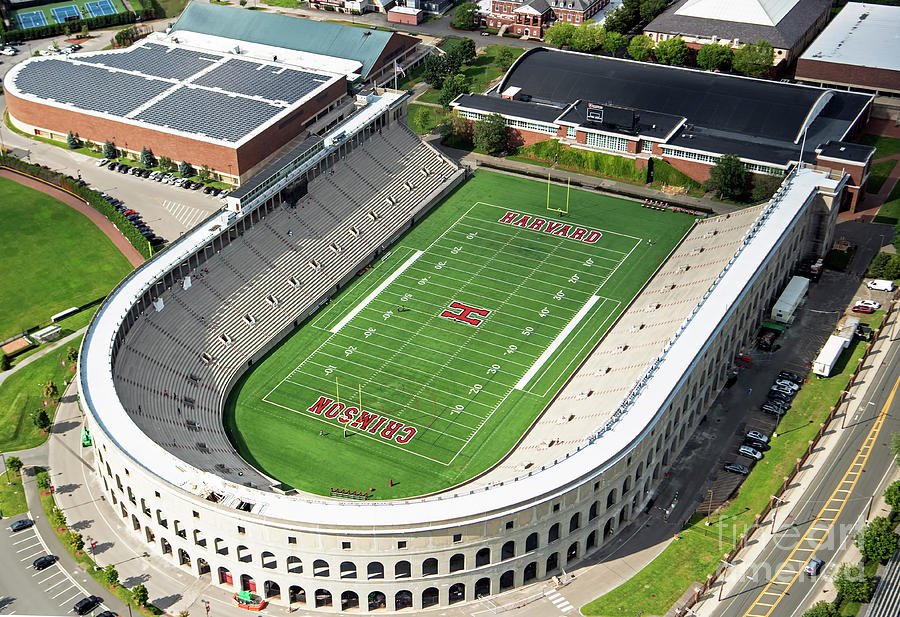 Sports Photograph - Harvard Stadium Aerial at Harvard University #4 by David Oppenheimer