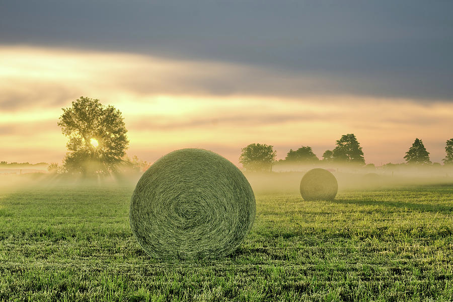 Hay Bale Field Photograph By Nick Mares