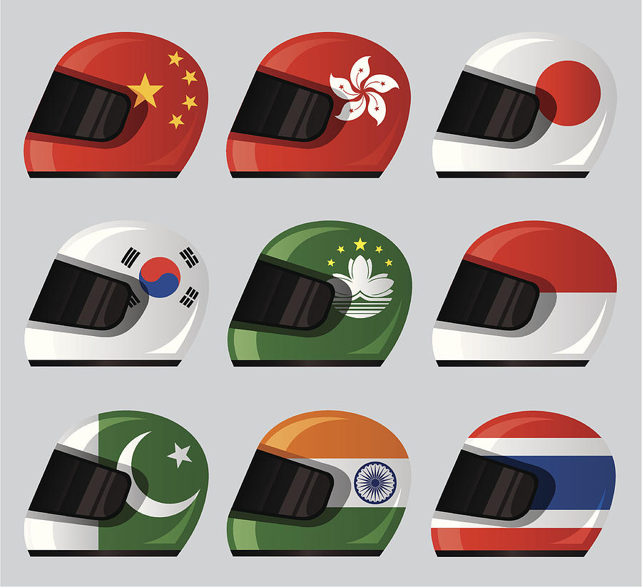 Helmet National Flag Icon #3 Drawing by Sorbetto