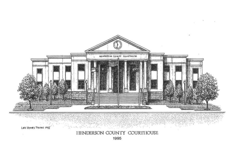 Henderson County Courthouse Drawing by Lee Pantas Pixels